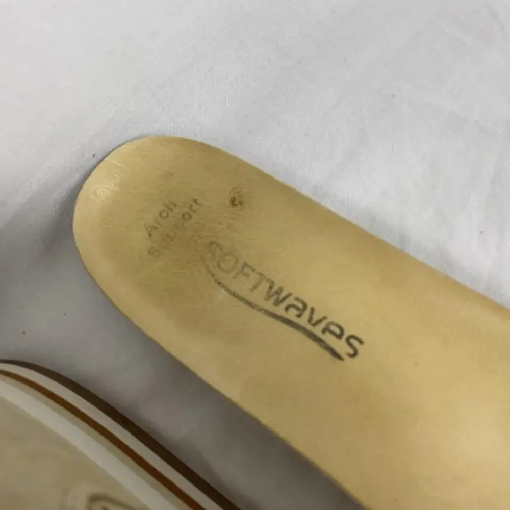 Softwaves Shoes Womens 10 40.5 Beige Suede Platform Chain Loafers Carlie Chunky